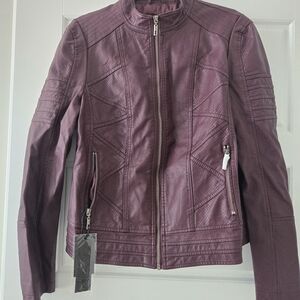 Elegant Faux Leather Jacket